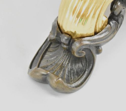 ANTIQUE FRENCH MERMAID TORCH LAMP MYTHICAL BASE ROCK CRYSTAL COLUMN C1900 - ADDITIONAL PHOTO 9