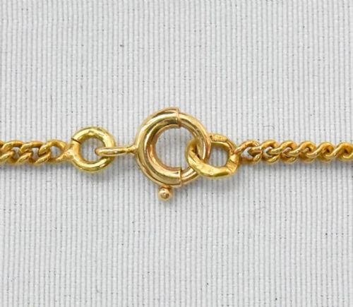 VINTAGE MID CENTURY 18CT GOLD MOUNTED CORAL PENDANT WITH CHAIN LINK NECKLACE - ADDITIONAL PHOTO 3