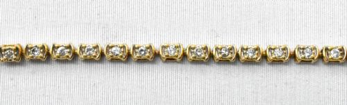 MID CENTURY 14CT YELLOW GOLD SET DIAMOND FLEXIBLE 3MM WIDE LINE BRACELET - ADDITIONAL PHOTO 1