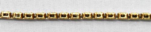 MID CENTURY 14CT YELLOW GOLD SET DIAMOND FLEXIBLE 3MM WIDE LINE BRACELET - ADDITIONAL PHOTO 3