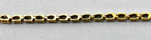 MID CENTURY 14CT YELLOW GOLD SET DIAMOND FLEXIBLE 3MM WIDE LINE BRACELET - ADDITIONAL PHOTO 4