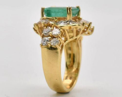 18KT YELLOW GOLD SET FINE COLUMBIAN EMERALD DIAMOND DROP NECKCHAIN - ADDITIONAL PHOTO 11