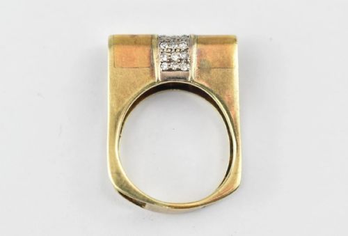 MIDCENTURY VINTAGE 14CT WHITE YELLOW GOLD DIAMOND RING 027CT SIZE Q - ADDITIONAL PHOTO 1