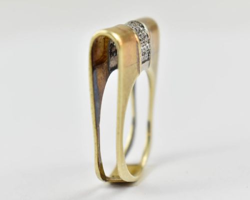 MIDCENTURY VINTAGE 14CT WHITE YELLOW GOLD DIAMOND RING 027CT SIZE Q - ADDITIONAL PHOTO 5