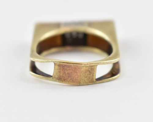 MIDCENTURY VINTAGE 14CT WHITE YELLOW GOLD DIAMOND RING 027CT SIZE Q - ADDITIONAL PHOTO 6