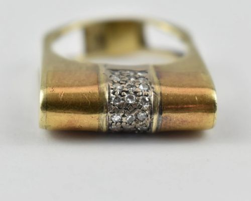 MIDCENTURY VINTAGE 14CT WHITE YELLOW GOLD DIAMOND RING 027CT SIZE Q - ADDITIONAL PHOTO 8