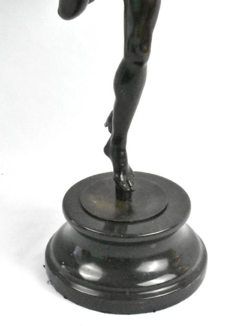 AFTER GIOVANNI BOLOGNA BRONZE MERCURY SCULPTURE ON STONE BRONZE BASE 19TH C - ADDITIONAL PHOTO 6