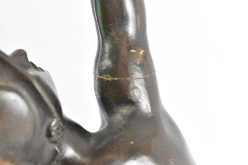 AFTER GIOVANNI BOLOGNA BRONZE MERCURY SCULPTURE ON STONE BRONZE BASE 19TH C - ADDITIONAL PHOTO 12