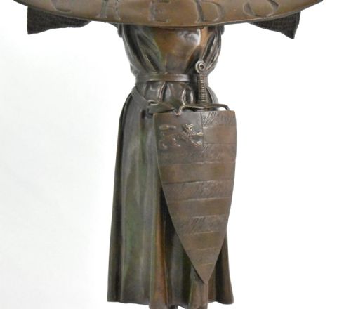 ANTIQUE SIGNED 19THCENTURY BRONZE MEDIEVAL KNIGHT BY LOUISFRANOISFRMIET - ADDITIONAL PHOTO 2