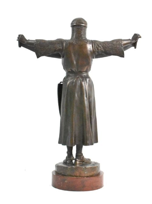ANTIQUE SIGNED 19THCENTURY BRONZE MEDIEVAL KNIGHT BY LOUISFRANOISFRMIET - ADDITIONAL PHOTO 6