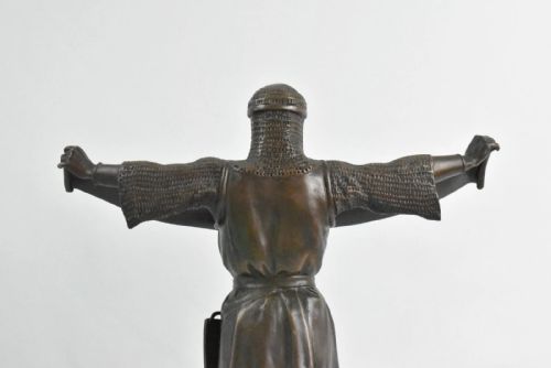 ANTIQUE SIGNED 19THCENTURY BRONZE MEDIEVAL KNIGHT BY LOUISFRANOISFRMIET - ADDITIONAL PHOTO 7
