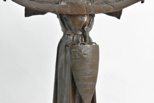 ANTIQUE SIGNED 19THCENTURY BRONZE MEDIEVAL KNIGHT BY LOUISFRANOISFRMIET - ADDITIONAL PHOTO 13