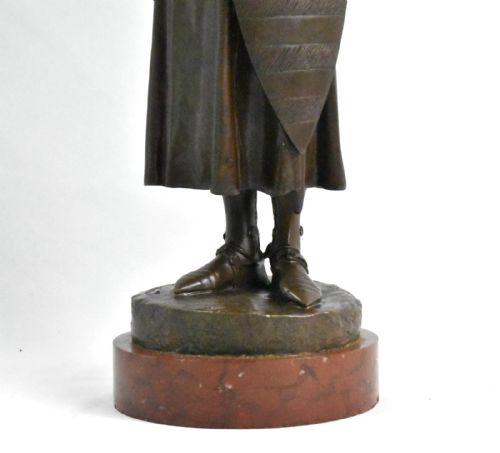 ANTIQUE SIGNED 19THCENTURY BRONZE MEDIEVAL KNIGHT BY LOUISFRANOISFRMIET - ADDITIONAL PHOTO 14