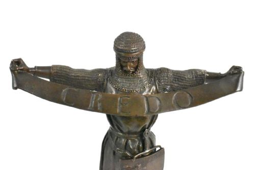 ANTIQUE SIGNED 19THCENTURY BRONZE MEDIEVAL KNIGHT BY LOUISFRANOISFRMIET - ADDITIONAL PHOTO 15