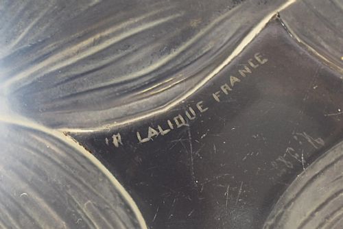 R LALIQUE ART DECO LYS FOOTED BOWL DECORATED W 4 LARGE FLOWER HEADS CIRCA 1924 - ADDITIONAL PHOTO 8