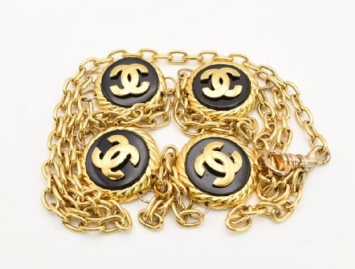 AUTHENTIC CHANEL GOLDTONE DOUBLE CHAIN BELT 34 TOTAL LENGTH - ADDITIONAL PHOTO 1