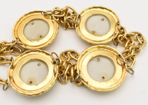 AUTHENTIC CHANEL GOLDTONE DOUBLE CHAIN BELT 34 TOTAL LENGTH - ADDITIONAL PHOTO 2