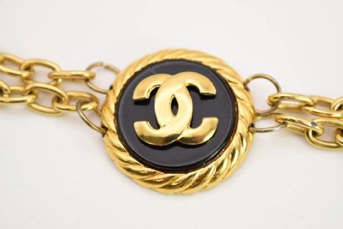 AUTHENTIC CHANEL GOLDTONE DOUBLE CHAIN BELT 34 TOTAL LENGTH - ADDITIONAL PHOTO 3
