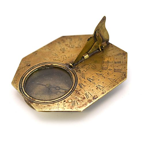 ANTIQUE FRENCH BUTTERFIELD POCKET COMPASS SUNDIAL CIRCA 1700'S - ADDITIONAL PHOTO 3