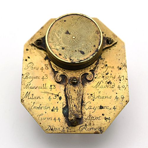 ANTIQUE FRENCH BUTTERFIELD POCKET COMPASS SUNDIAL CIRCA 1700'S - ADDITIONAL PHOTO 6