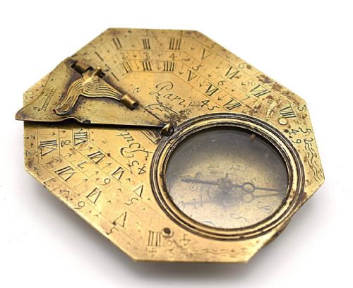 ANTIQUE FRENCH BUTTERFIELD POCKET COMPASS SUNDIAL CIRCA 1700'S - ADDITIONAL PHOTO 9