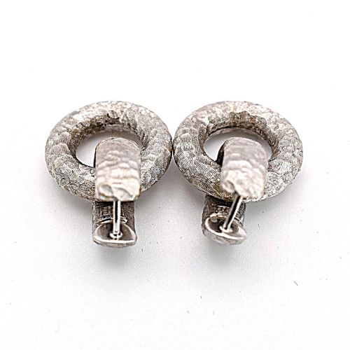 A STYLISH VINTAGE MID CENTURY NICOLIS COLA 18CT 750 WHITE GOLD EARRINGS 192G - ADDITIONAL PHOTO 1