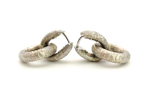 A STYLISH VINTAGE MID CENTURY NICOLIS COLA 18CT 750 WHITE GOLD EARRINGS 192G - ADDITIONAL PHOTO 2