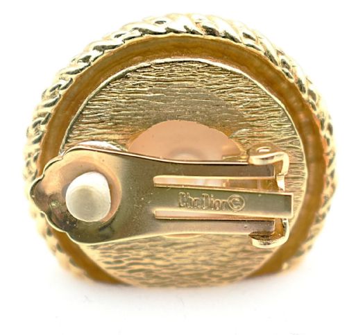 ANTIQUE CHRISTIAN DIOR LARGE FAUX PEARL GOLD PLATED CLIPON EARRINGS - ADDITIONAL PHOTO 4