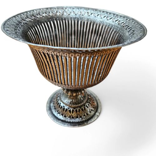 ANTIQUE INDIAN SOLID SILVER WIREWORK COMPOTE CIRCA 19TH EARLY 20TH CENTURY - ADDITIONAL PHOTO 1