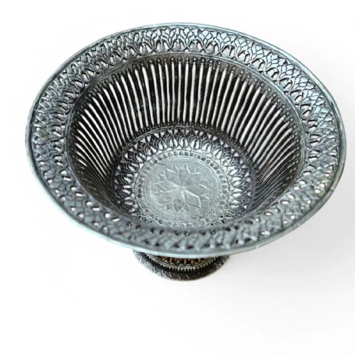 ANTIQUE INDIAN SOLID SILVER WIREWORK COMPOTE CIRCA 19TH EARLY 20TH CENTURY - ADDITIONAL PHOTO 7
