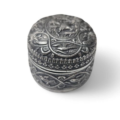 ANTIQUE INDIAN ASIAN EASTERN SILVER ORNATER BOX BEAUTIFUL DETAIL TRINKET - ADDITIONAL PHOTO 5
