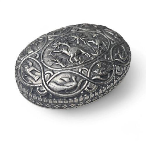 ANTIQUE INDIAN ASIAN EASTERN SILVER ORNATER BOX BEAUTIFUL DETAIL TRINKET - ADDITIONAL PHOTO 8