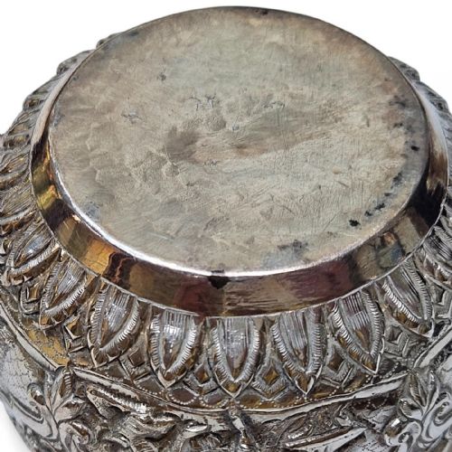 ANTIQUE SOLID SILVER REPOUSS BOWL INTRICATE HANDCHASED FIGURES SOUTHEAST A - ADDITIONAL PHOTO 3