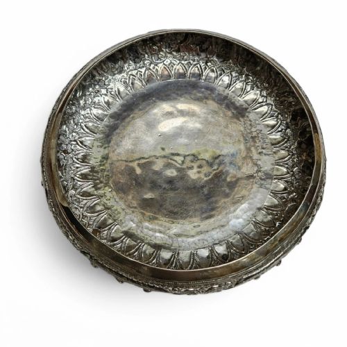 ANTIQUE THAI SOLID SILVER FOOTED BOWL INTRICATELY HANDCRAFTED ORNATE DESIGN - ADDITIONAL PHOTO 8