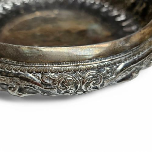 ANTIQUE THAI SOLID SILVER FOOTED BOWL INTRICATELY HANDCRAFTED ORNATE DESIGN - ADDITIONAL PHOTO 9