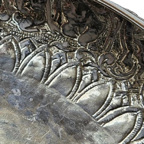 ANTIQUE THAI SOLID SILVER FOOTED BOWL INTRICATELY HANDCRAFTED ORNATE DESIGN - ADDITIONAL PHOTO 10
