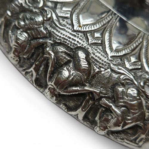 ANTIQUE THAI SOLID SILVER FOOTED BOWL INTRICATELY HANDCRAFTED ORNATE DESIGN - ADDITIONAL PHOTO 12