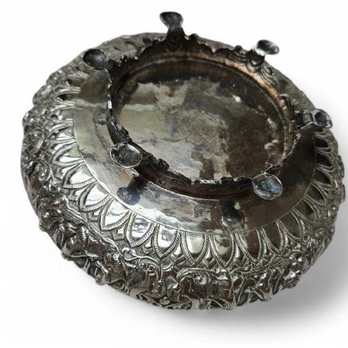ANTIQUE THAI SOLID SILVER FOOTED BOWL INTRICATELY HANDCRAFTED ORNATE DESIGN - ADDITIONAL PHOTO 14