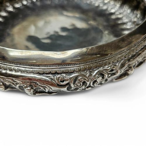 ANTIQUE THAI SOLID SILVER FOOTED BOWL INTRICATELY HANDCRAFTED ORNATE DESIGN - ADDITIONAL PHOTO 16