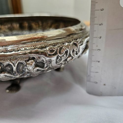 ANTIQUE THAI SOLID SILVER FOOTED BOWL INTRICATELY HANDCRAFTED ORNATE DESIGN - ADDITIONAL PHOTO 20