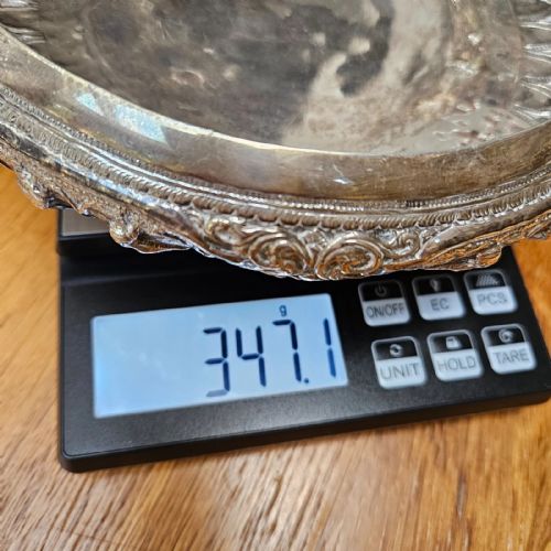 ANTIQUE THAI SOLID SILVER FOOTED BOWL INTRICATELY HANDCRAFTED ORNATE DESIGN - ADDITIONAL PHOTO 21