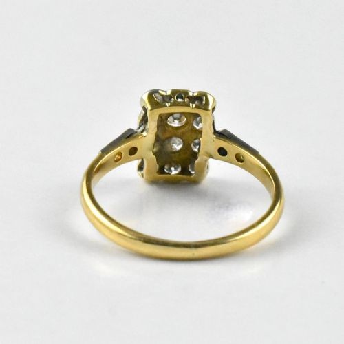 ANTIQUE EDWARDIAN DIAMOND SET RECTANGLE CLUSTER PANEL RING 18CT GOLD PLATINUM - ADDITIONAL PHOTO 10