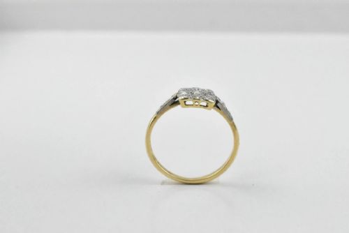 ANTIQUE EDWARDIAN DIAMOND SET RECTANGLE CLUSTER PANEL RING 18CT GOLD PLATINUM - ADDITIONAL PHOTO 12
