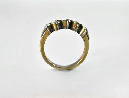 A VINTAGE 14CT WHITE YELLOW GOLD SSHAPED HALF HOOP DIAMOND RING 050CT - ADDITIONAL PHOTO 2