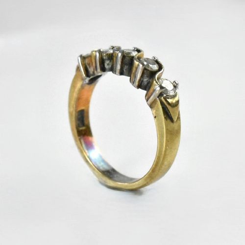 A VINTAGE 14CT WHITE YELLOW GOLD SSHAPED HALF HOOP DIAMOND RING 050CT - ADDITIONAL PHOTO 3