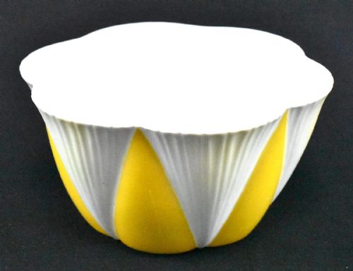 1932 RARE SHELLEY TEACOFFEE SET IN YELLOW STAR FLOWER OR HARLEQUIN PATTERN - ADDITIONAL PHOTO 12