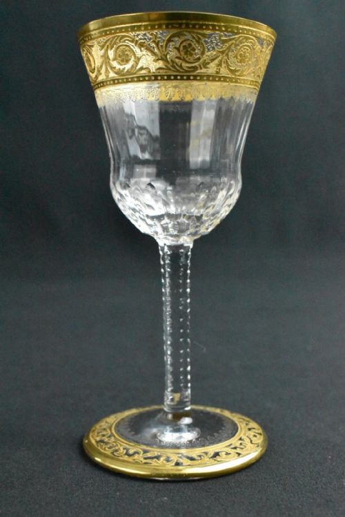 SET OF 8 SAINTLOUIS THISTLE GOLD FRENCH CRYSTAL LIQUEURSHERRY GLASSES 24CT - ADDITIONAL PHOTO 1