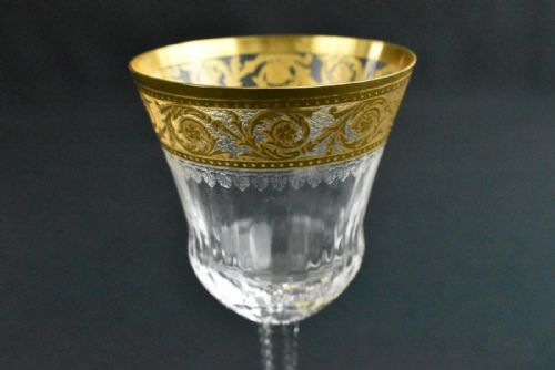 SET OF 8 SAINTLOUIS THISTLE GOLD FRENCH CRYSTAL LIQUEURSHERRY GLASSES 24CT - ADDITIONAL PHOTO 2