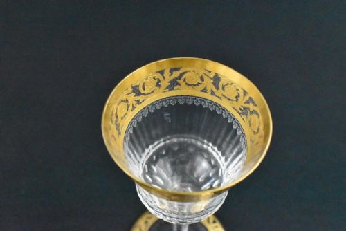 SET OF 8 SAINTLOUIS THISTLE GOLD FRENCH CRYSTAL LIQUEURSHERRY GLASSES 24CT - ADDITIONAL PHOTO 5