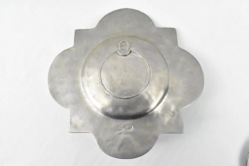 SET OF SIX VINTAGE PEWTER QUATREFOIL CROSS IN SQUARE WALL SCONCE CANDLE HOLDERS - ADDITIONAL PHOTO 2